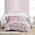 Betsey Johnson - Queen Duvet Cover Set, Reversible Bedding with Matching Shams, Chic Bedding Set (Blooming Roses Pink, Queen)
