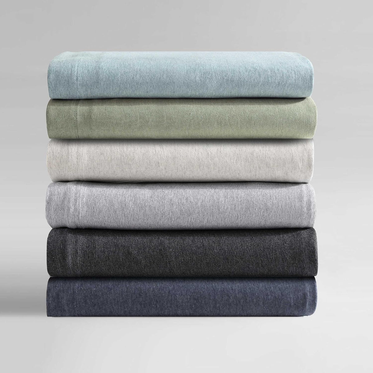 Calvin Klein - Queen Size Sheets Set, Naturally Soft Cotton-Blend Melange Jersey Bedding - Bed Sheets with Matching Pillowcases & Fitted Sheet (Modern Cotton Aqua)