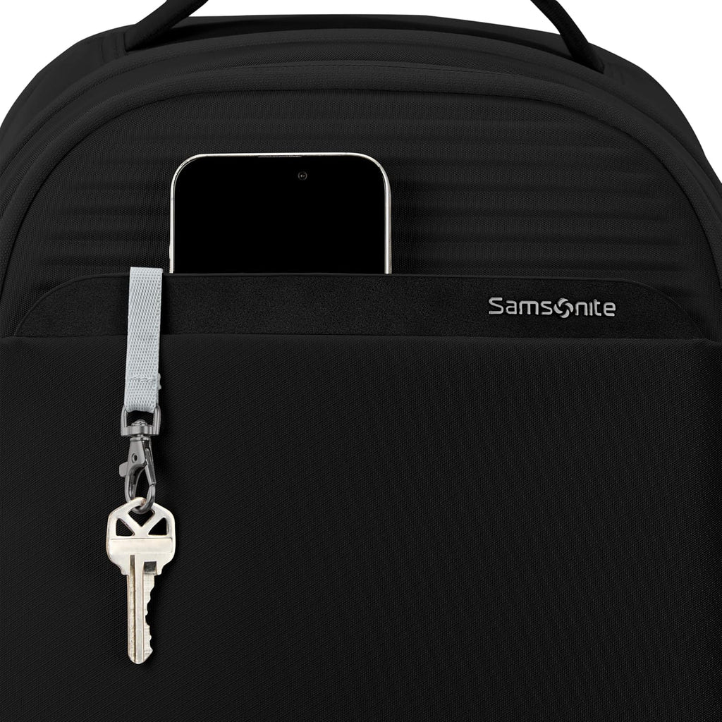 Samsonite Paralux Everyday Backpack - Laptop & Tablet Backpack with 5 Compartments, Removable TecKit™ Pouch, Microsuede Trim, Water Bottle Pockets - Work, Commute & Travel Bag - Black