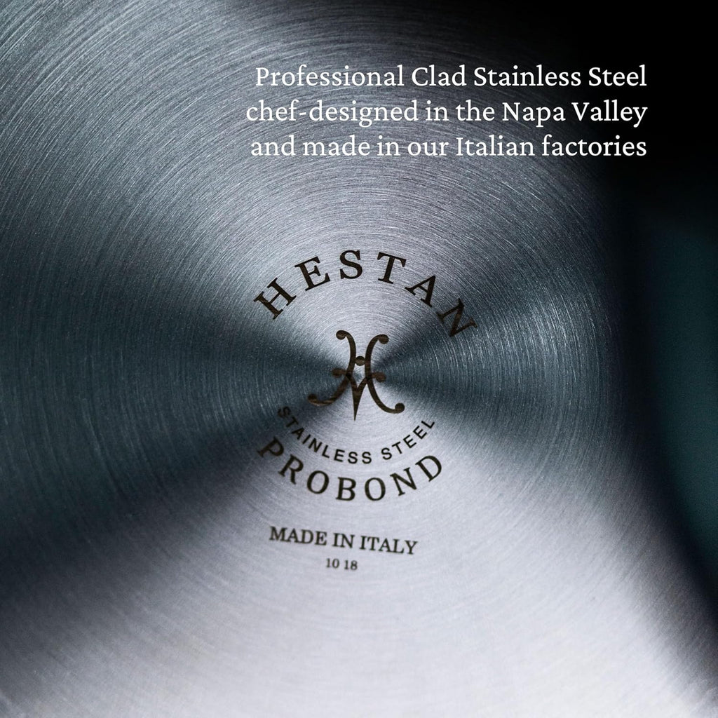 Hestan ProBond Forged - Professional Clad Stainless Steel All-In-One Pan, 5 Quart, with Helper Handle, Induction Compatible
