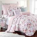 Levtex Home - Adeline Quilt Set - King Quilt and Two King Shams - Floral - Blush Pink and Grey - Quilt (102x86in.) and Shams (20x36in.) - Reversible - Polyester