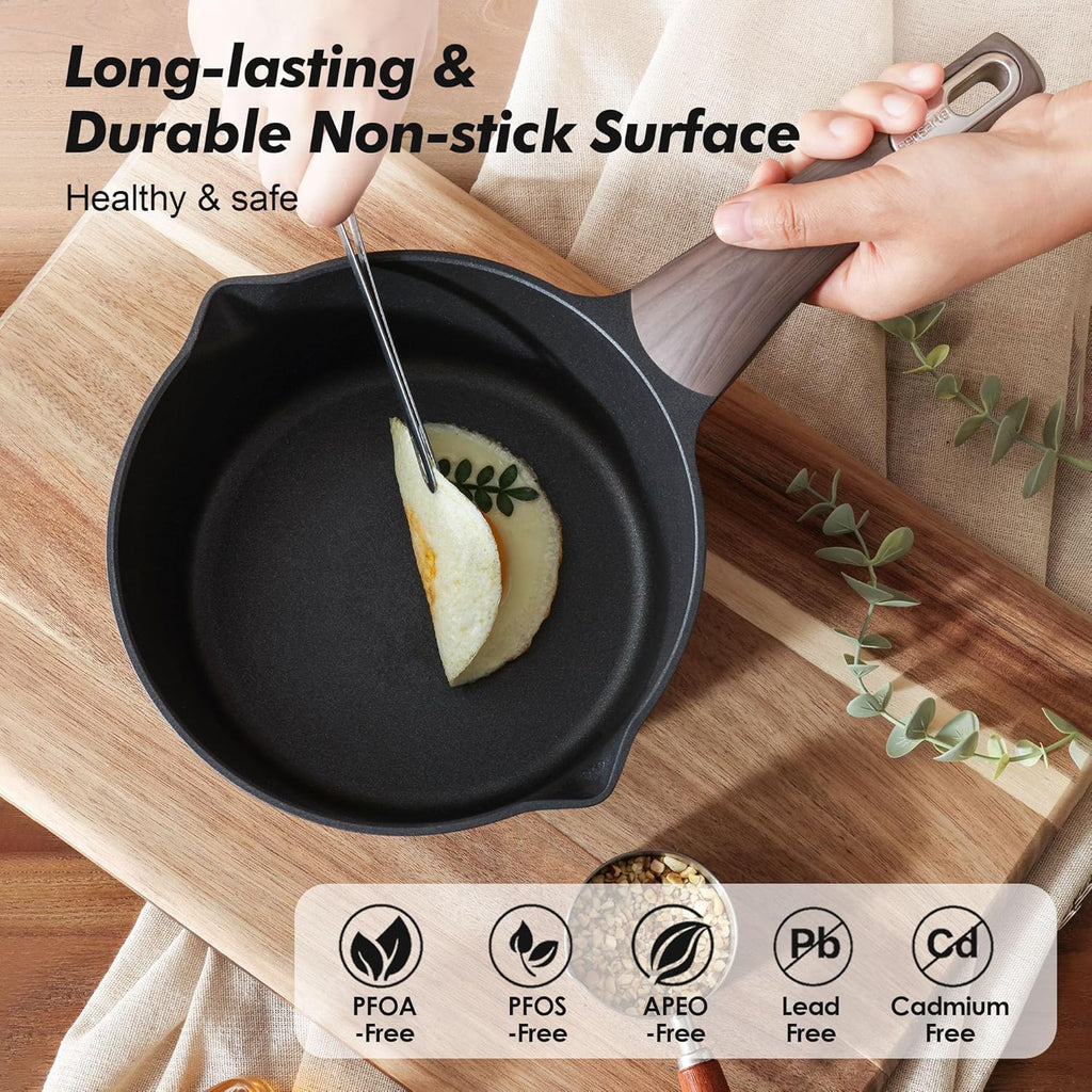 SENSARTE 20 Pcs Pots and Pans Set Nonstick, Induction Cookware Sets,1.5 Quart Nonstick Sauce Pan with Lid,Non stick Saucier Pan, Induction Comptable, PFOA Free