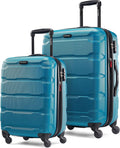 Samsonite Omni PC Hardside Expandable Luggage with Spinner Wheels, Carribbean Blue, 2-Piece Set (20/24)