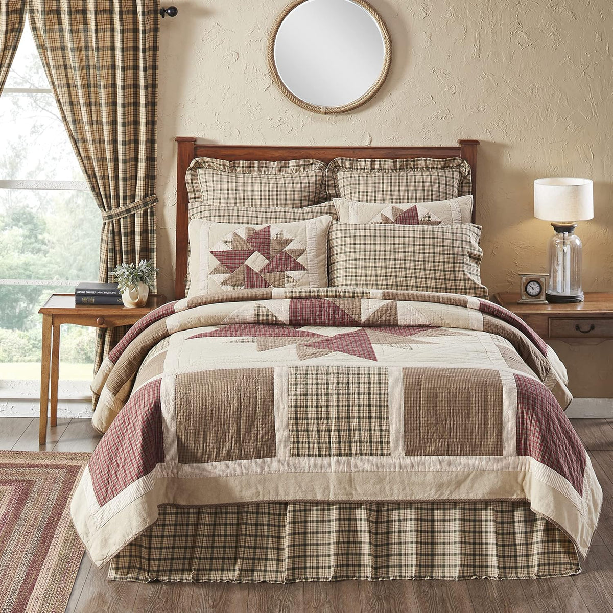 VHC Brands Cider Mill 3 Piece Quilt Set (1 Twin Quilt, 2 Standard Shams)