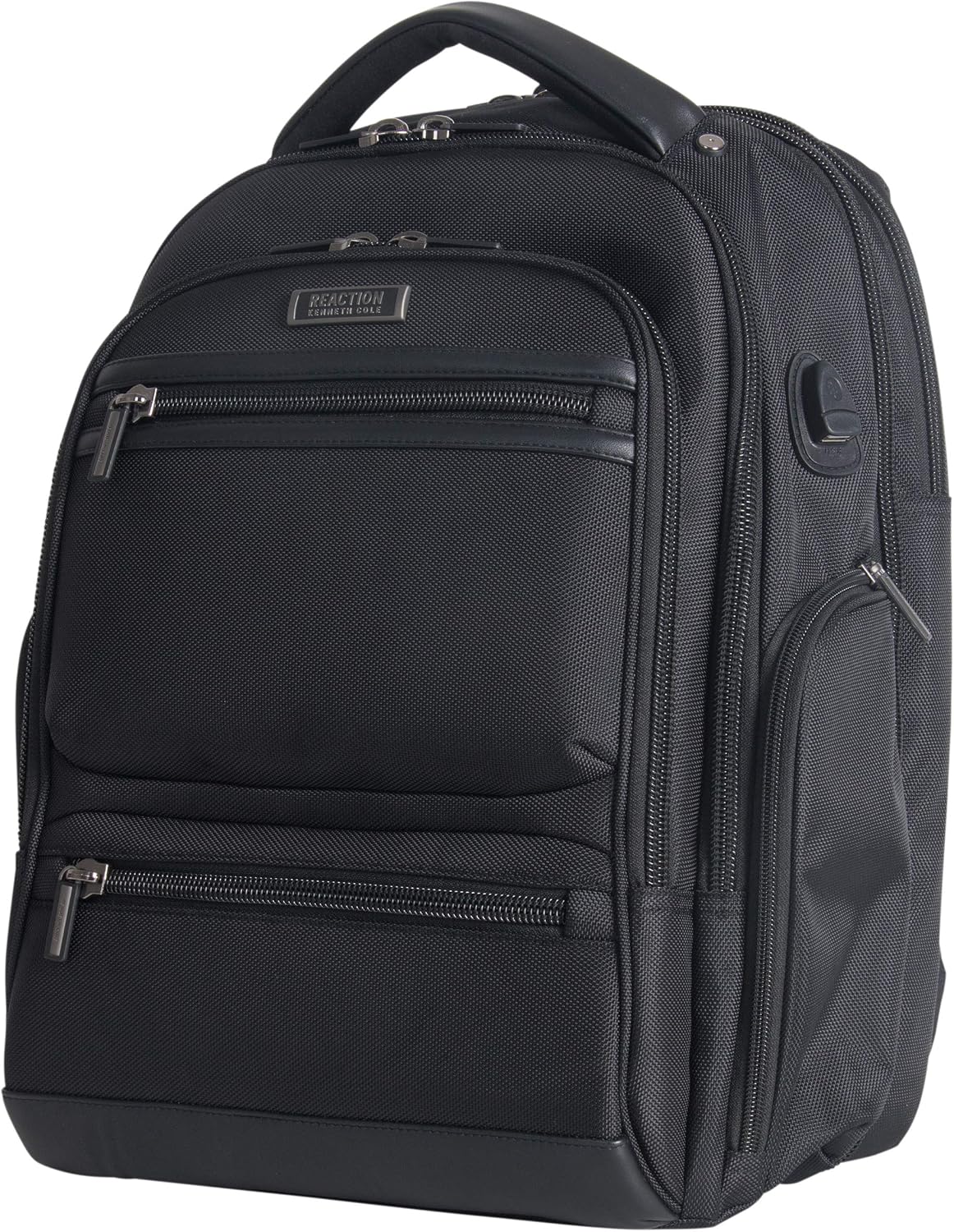 Kenneth Cole Reaction ProTec Travel Business Backpack 17' Laptop Computer TSA Checkpoint-Friendly Bookbag With USB Port, Black