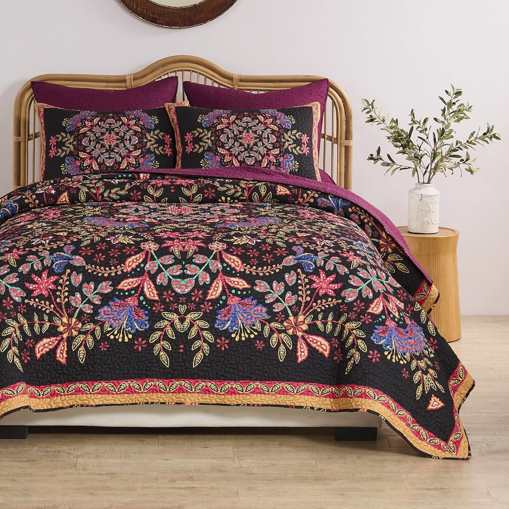 Greenland Home Fashions Jessa Vintage Boho Collection Quilt Set, 3-Piece King/Cal King