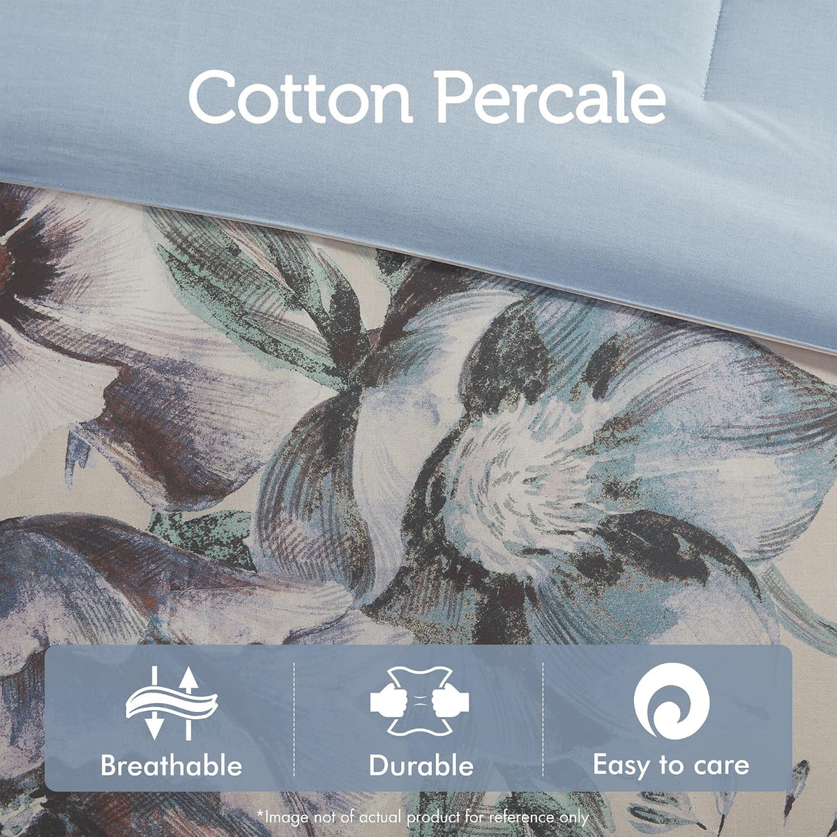 Madison Park Cassandra Cotton Blend Comforter Set - Feminine Design Colorful Floral Print, All Season Down Alternative Bedding Layer and Matching Shams, King (104 in x 92 in), Blue 8 Piece
