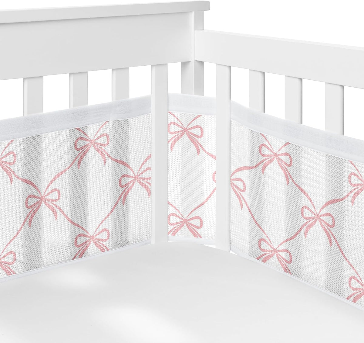 Sweet Jojo Designs 5-Piece Baby Crib Bedding Set (Pink Bows) for Girls, Infants/Nursery incl. Blanket, BreathableBaby Mesh Crib Liner, Fitted Sheet and Skirt (Elegant Bow for the Ballet Collection)