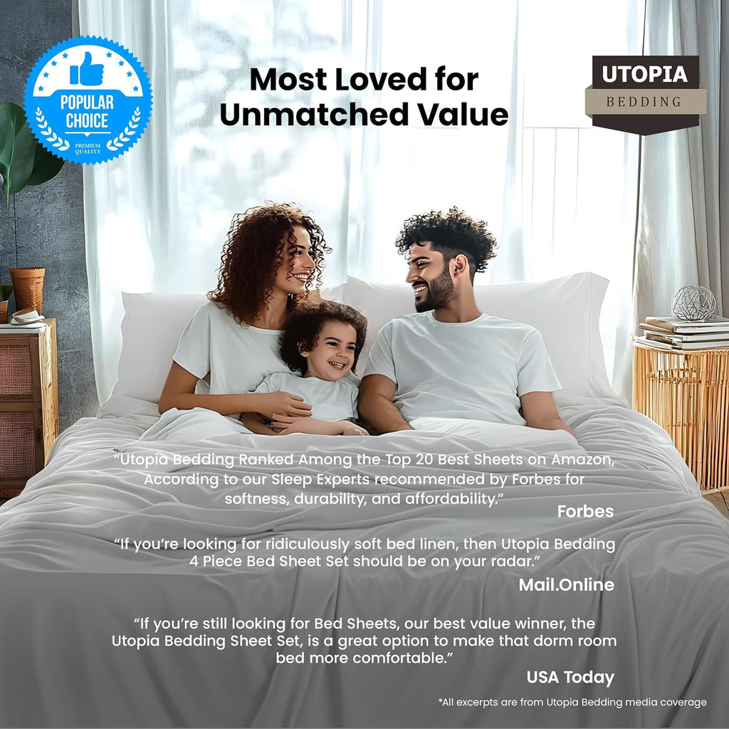 Utopia Bedding Queen Size Sheet Set - Bulk Pack of 10 Bed Sheets Set 4 Piece - Soft Brushed Microfiber - Deep Pockets - Shrinkage & Fade Resistant - Easy Care (White)