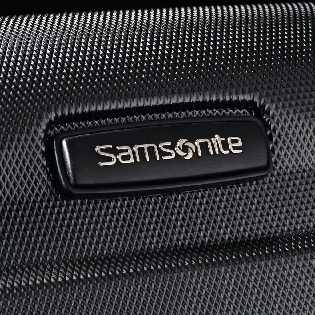 Samsonite Omni PC Hardside Expandable Luggage with Spinner Wheels, Black, Checked-Medium 24-Inch