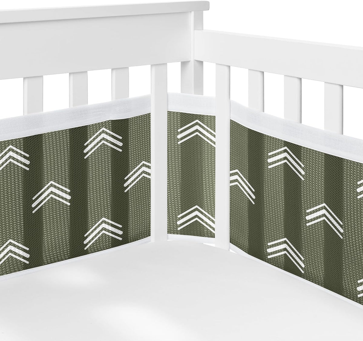 Sweet Jojo Designs Dark Green Boho Arrow Boy Girl Unisex/Gender Neutral Baby Crib Bedding Set Infant Nursery Room BreathableBaby Breathable Mesh Crib Liner Blanket Fitted Sheet Skirt 6pc Bohemian Chic