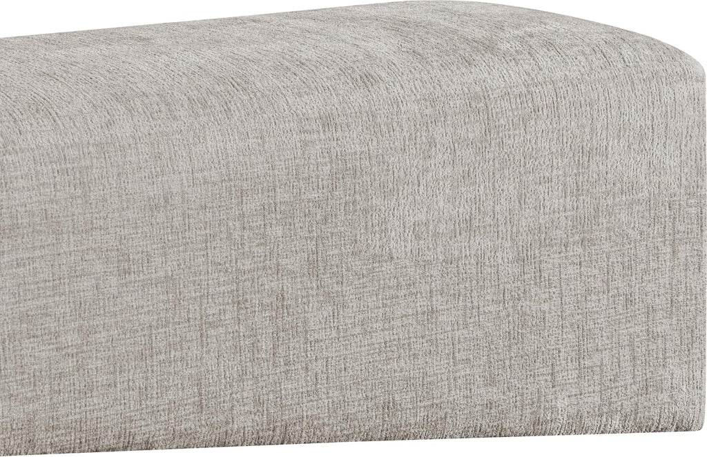Meridian Furniture Alora Grey Polyester Fabric Bench