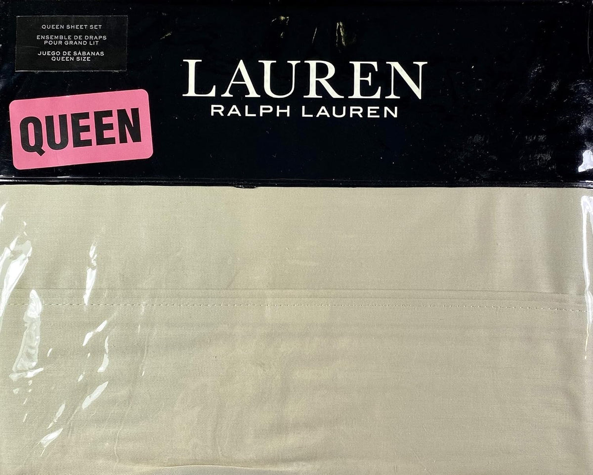 RALPH LAUREN Queen Dunham Sateen Oat/taupe Sheet Set