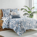 Levtex Home - Stillwater Denim Quilt Set - King Quilt and Two King Shams - Coastal - Denim Blue and White - Quilt (106x92in.) and Shams (20x36in.) - Reversible - Cotton