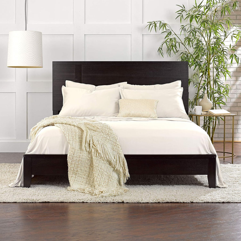 Pure Bamboo King Sheets, Genuine 100% Organic Viscose Derived from Bamboo Bed Sheet Set, Luxuriously Soft & Cooling, Double Stitching, 2 Year Quality Promise (King, Ivory)