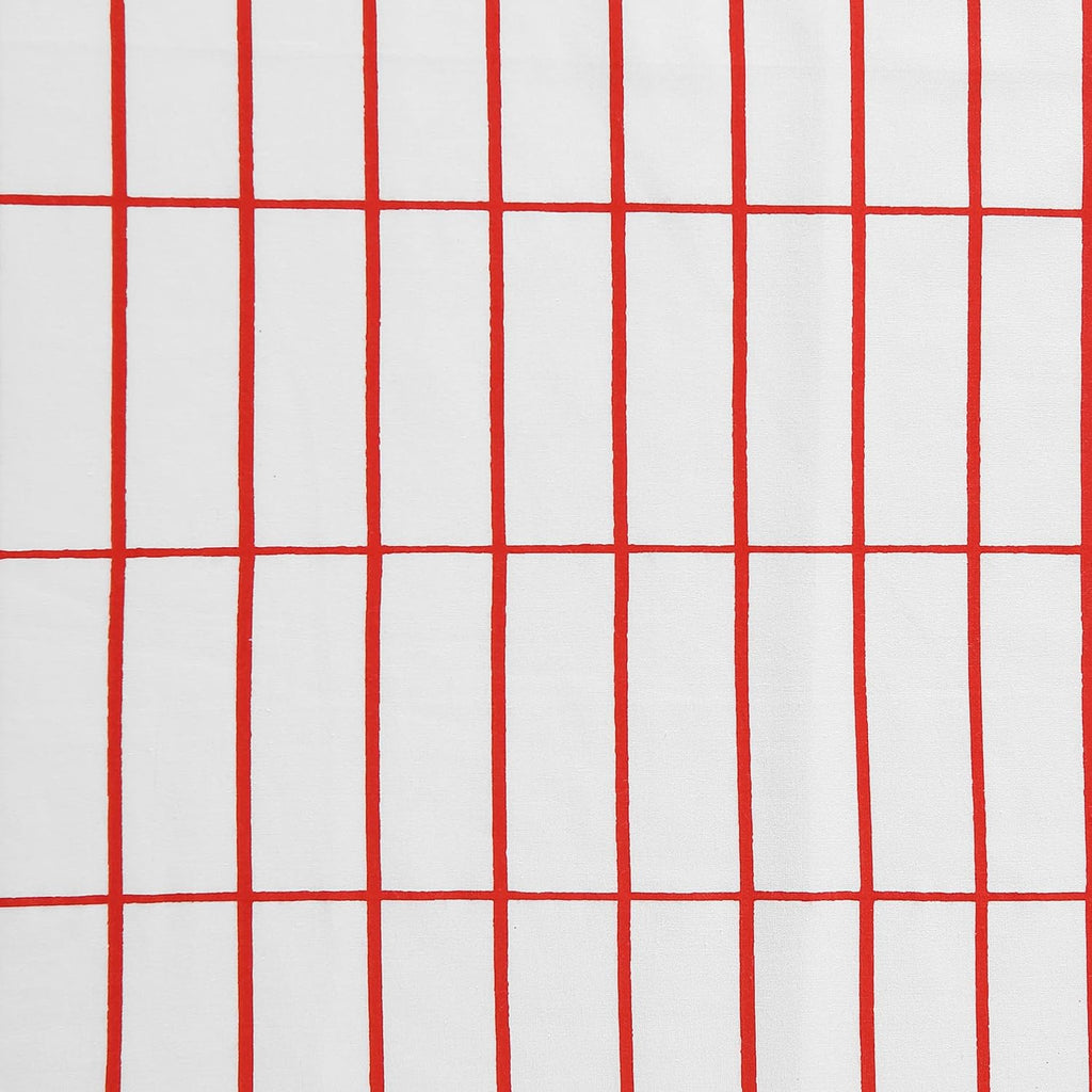 Marimekko- Full Sheet Set, Cotton Percale Bedding Set, Crisp & Cool, Lightweight & Breathable (Pieni Tiiliskivi Red, Full)
