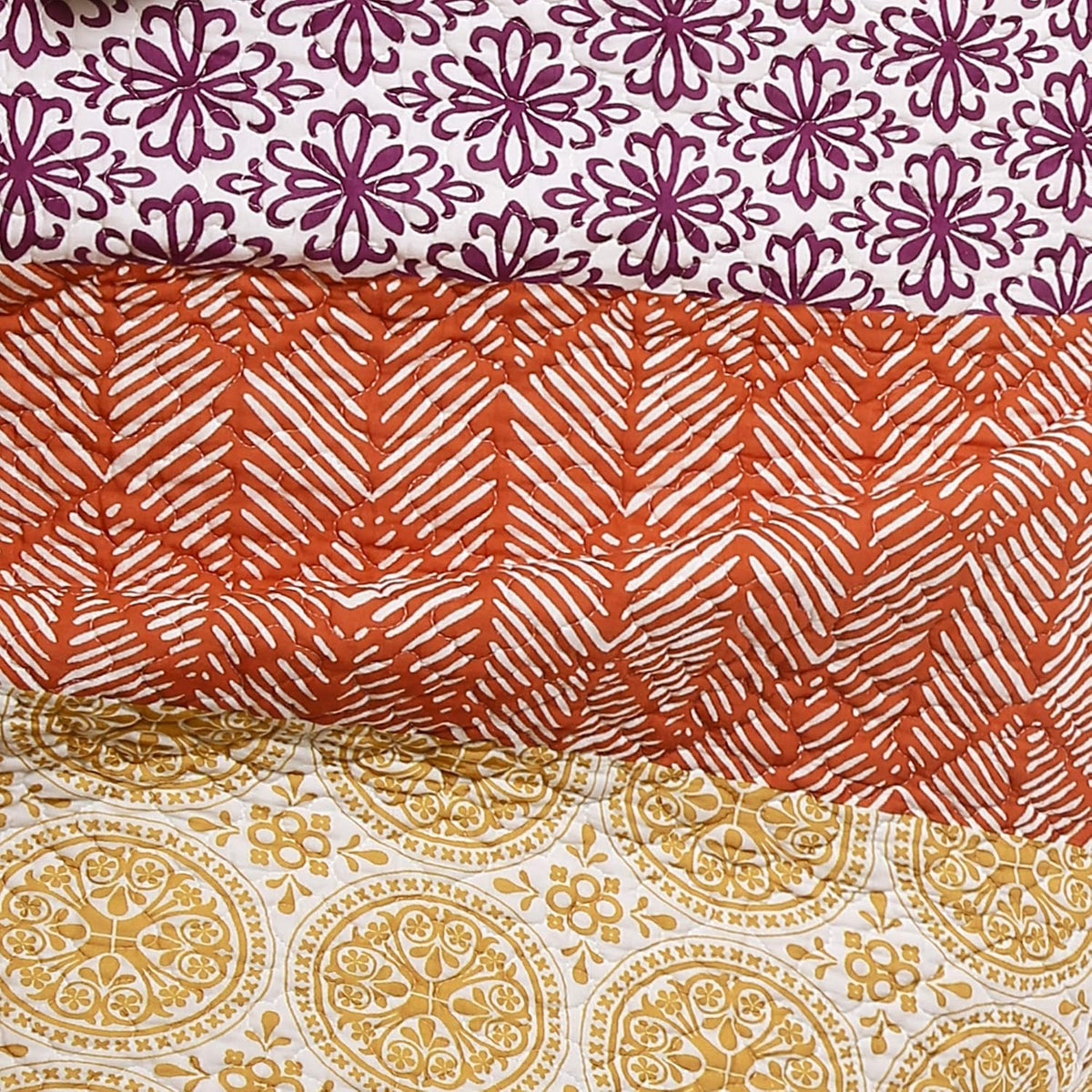 Lush Decor Bohemian Stripe Reversible Cotton Duvet Cover Set, 3 Piece Set, King, Fuchsia & Orange -Striped Bedding Set - King Duvet Set - Boho Decor