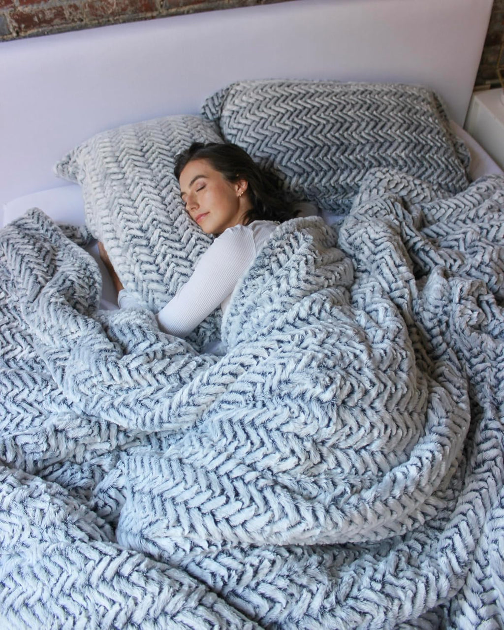 Byourbed Cozy Peaks - Coma Inducer Oversized King Comforter Set - Chevron Frosted Navy