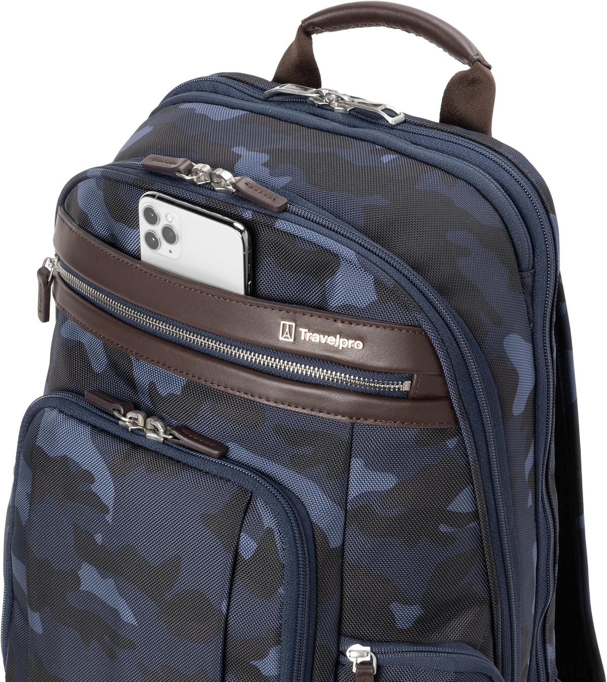 Travelpro Platinum Elite Business Laptop Travel Backpack, Fits up to 16 Inch Laptop, Water Resistant, Men and Women, Navy Camouflage