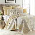 Levtex Home - St. Claire Quilt Set - King Quilt + Two King Pillow Shams - Suzani and Paisleys - Grey and Yellow - Quilt Size (106x92in.) and Pillow Sham Size (36x20in.) - Reversible