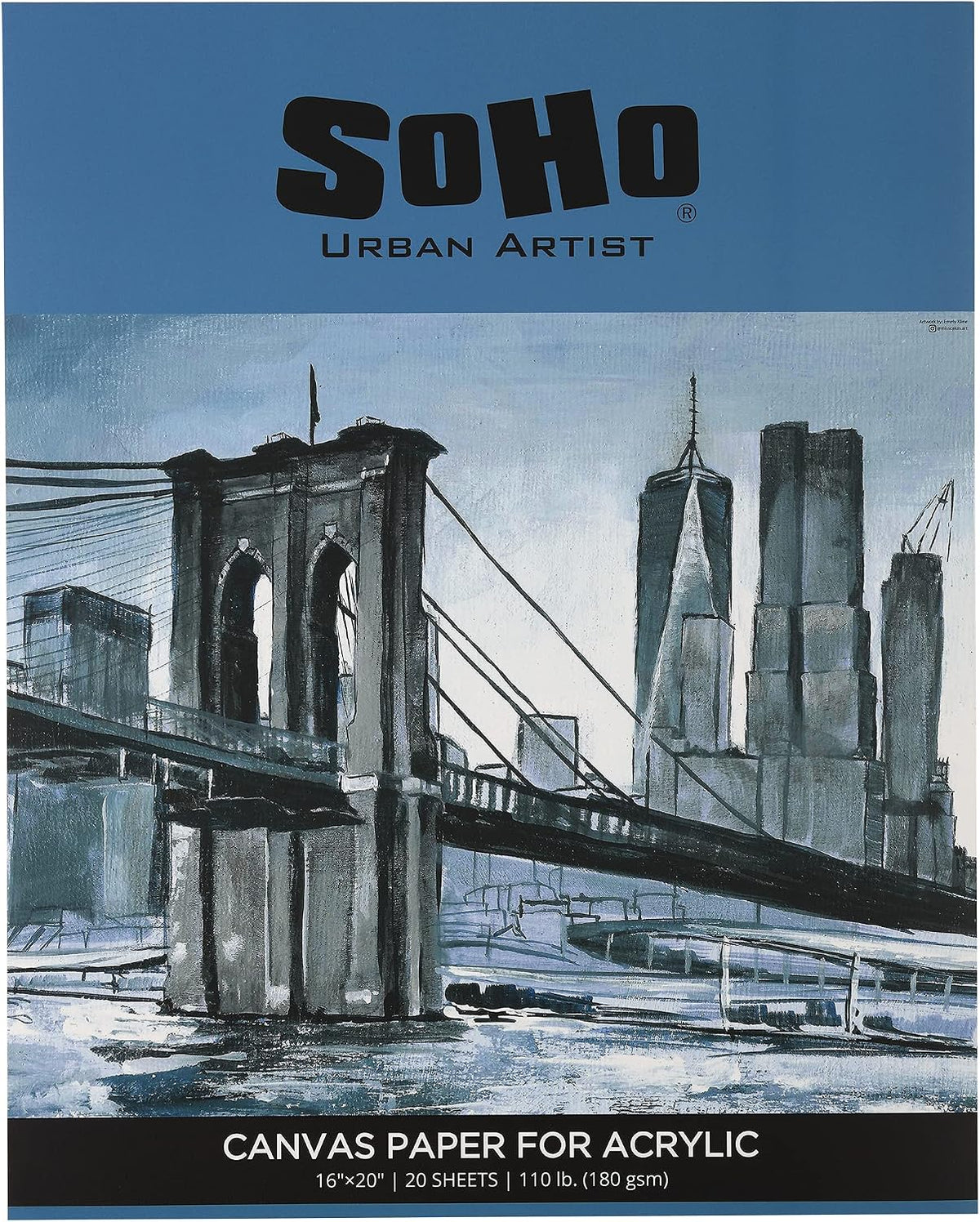 SoHo 180 GSM Acrylic Canvas Paper Pad 16x20 20-Sheets - 12 Pack