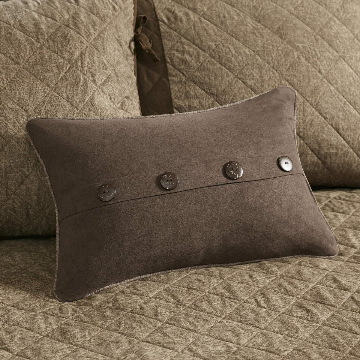 Madison Park Daybed Cover Set - Trendy Design, All Season Luxury Bedding with Bedskirt, Matching Shams, Decorative Pillow, Diamond Quilted Faux Suede Reversible Brown 75'x39' 6 Piece
