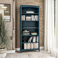 Camaflexi Shaker Style 6 Shelf Bookcase/Solid Wood / 72' High/Adjustable Shelving/Closed Back/Display Bookshelf for Living Room, Bedroom, Home and Office, Deep Ocean Blue