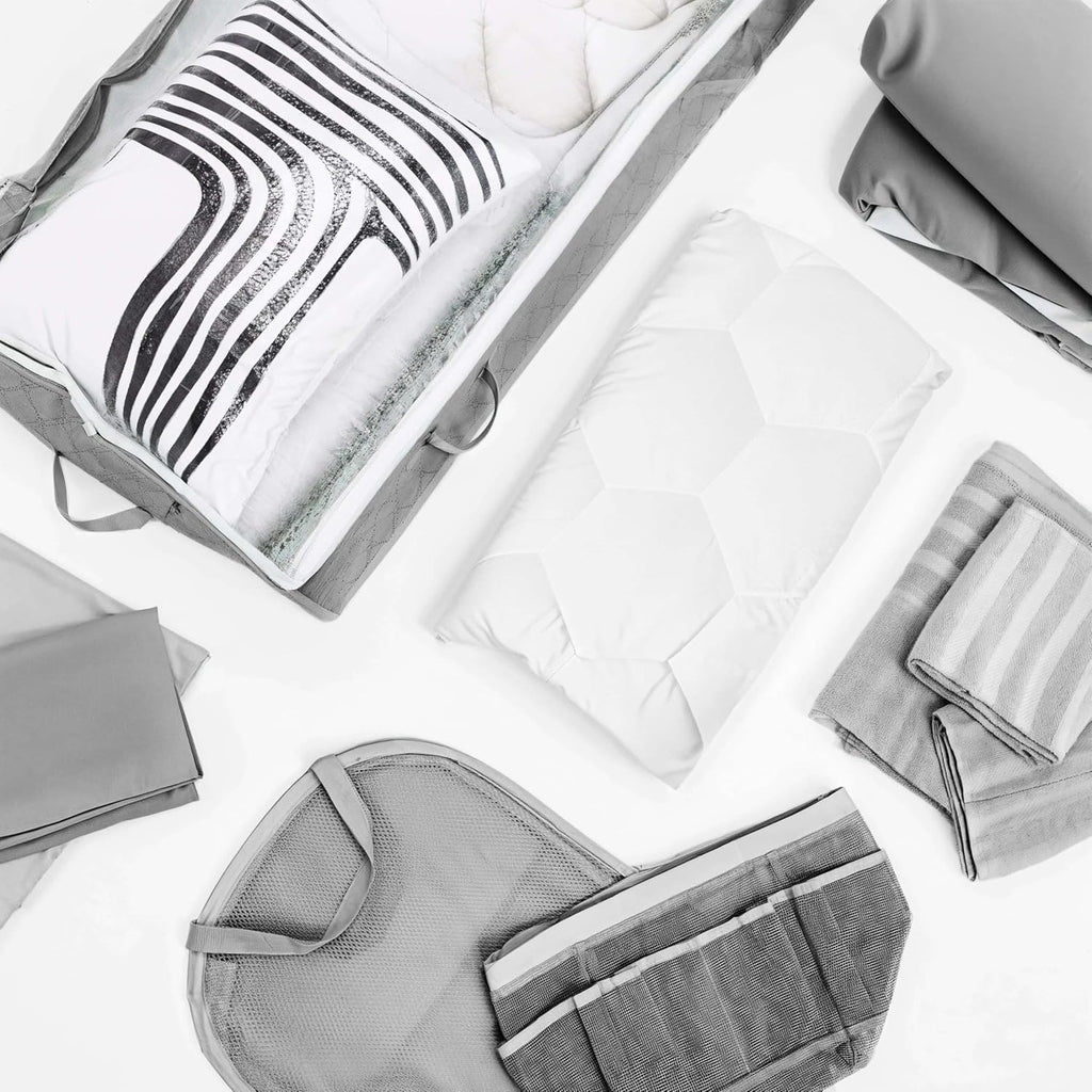 Hearth & Harbor Complete Dorm Room Set, Twin XL Comforter Set, Sheet Set, Pillows, Mattress Protector, Towels and Organizers - All Dorm Accessories Included