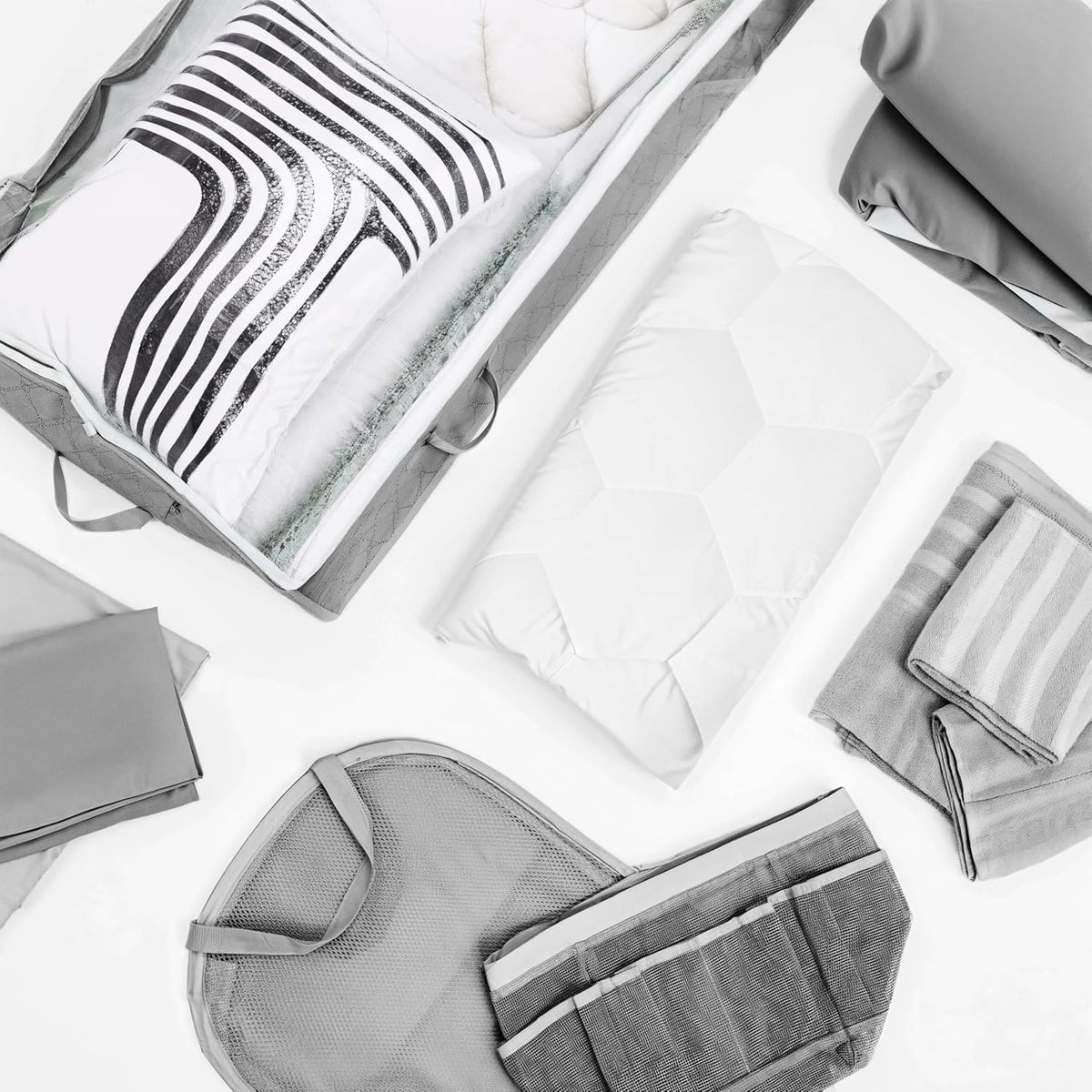 Hearth & Harbor Complete Dorm Room Set, Twin XL Comforter Set, Sheet Set, Pillows, Mattress Protector, Towels and Organizers - All Dorm Accessories Included