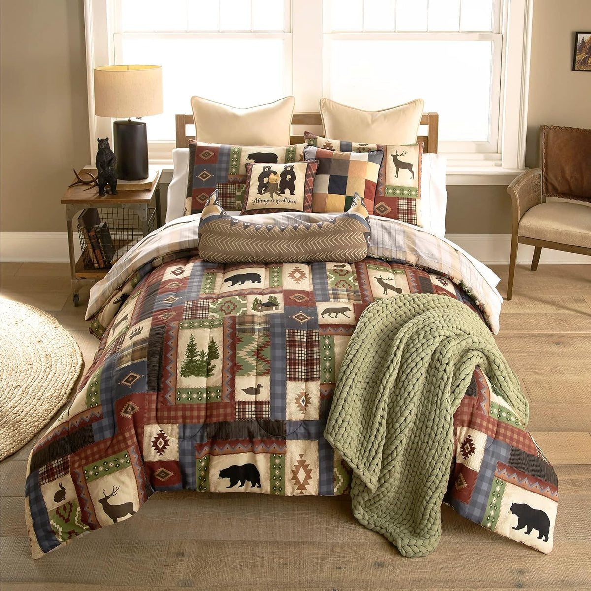 Donna Sharp King Bedding Set - 3 Piece - Forest Grove Lodge Comforter Set with King Comforter and Two King Pillow Shams - Machine Washable