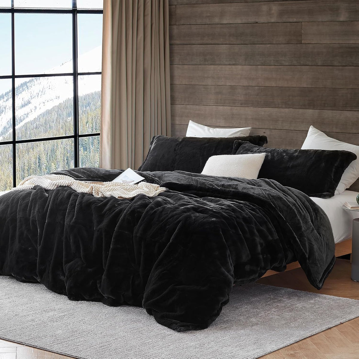 Byourbed Chunky Bunny - Coma Inducer® Oversized Queen Comforter - Rabbit Black