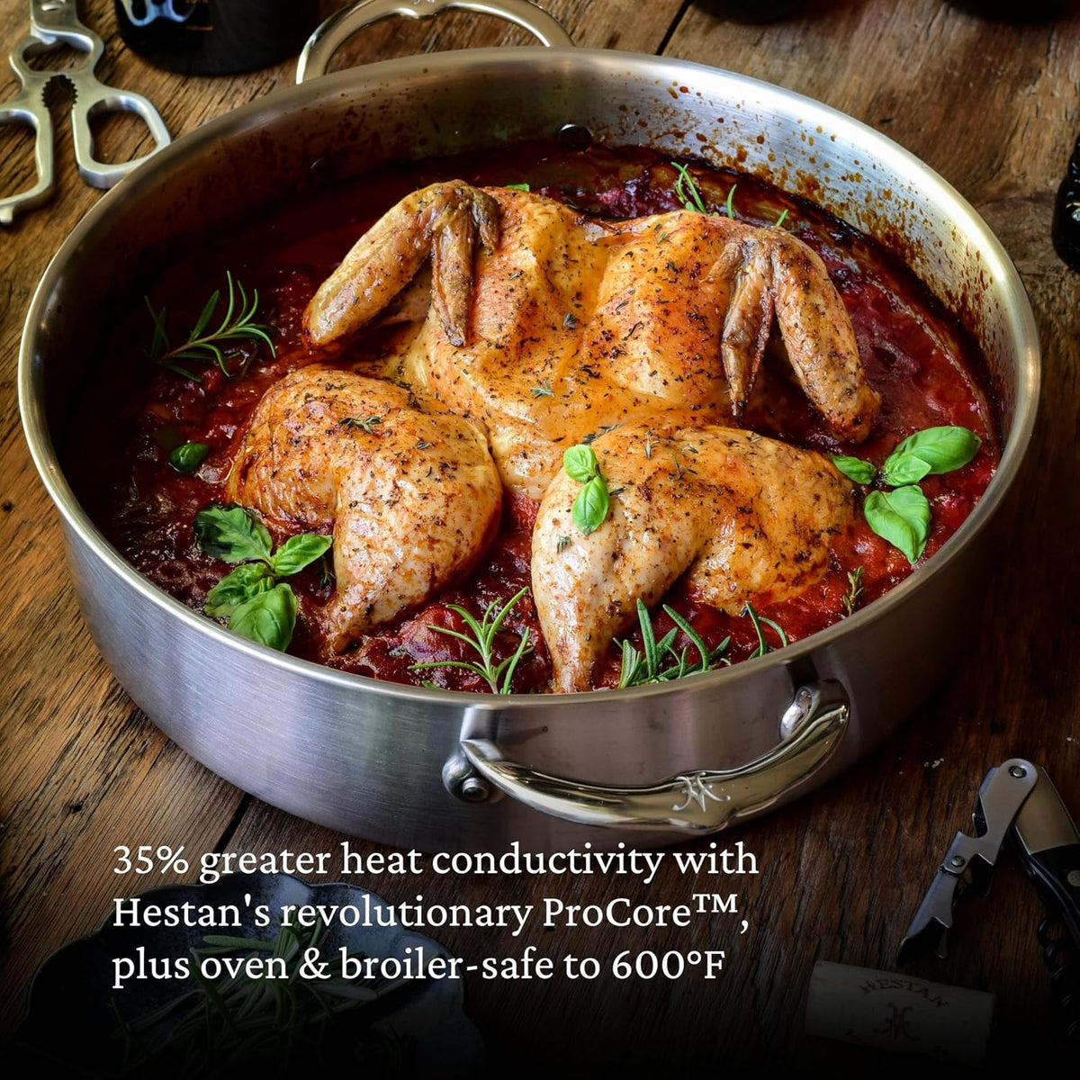 Thomas Keller Insignia by Hestan - Stainless Steel 6 Quart Rondeau, Induction Cooktop Compatible