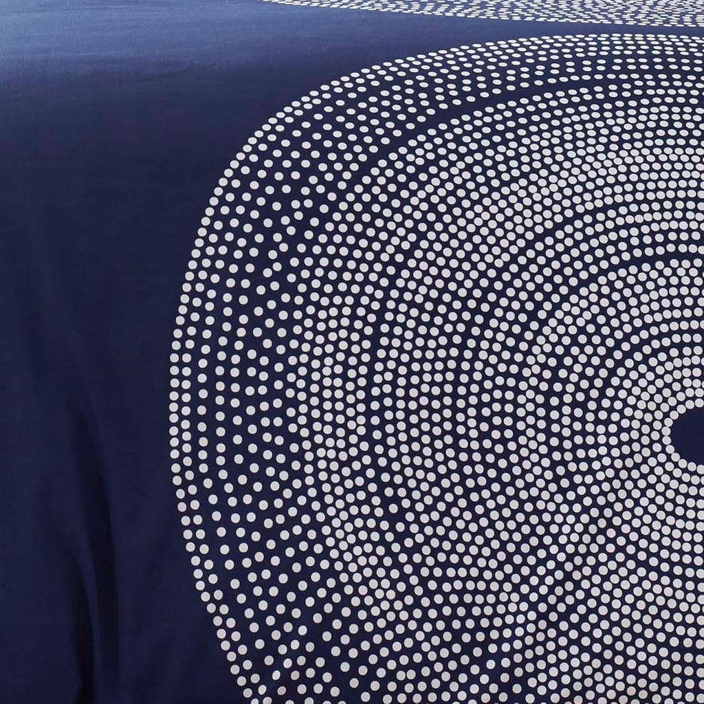 Marimekko - Comforter Set, Smooth Cotton Percale Bedding with Matching Shams, Medium Weight Home Decor (Fokus Navy, Queen)