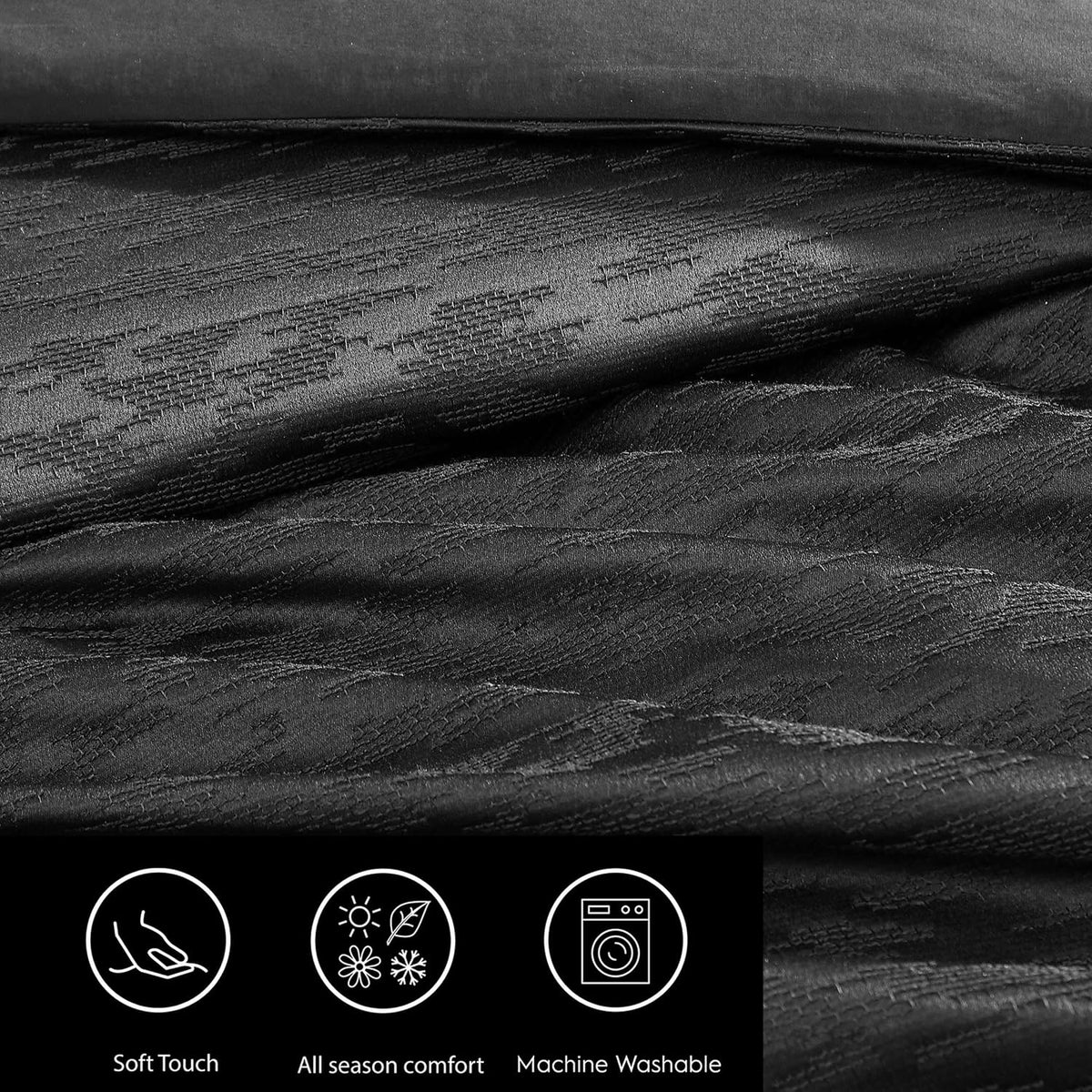 Vera Wang - King Comforter Set, Luxury Bedding Set with Matching Shams, Chic Room Essentials (Illusion Black, King)