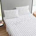 Marimekko - Queen Sheet Set, Premium Cotton Percale Bedding Set with Matching Shams, Lightweight & Breathable Bed Essentials (Kukkaketo Black, Queen)