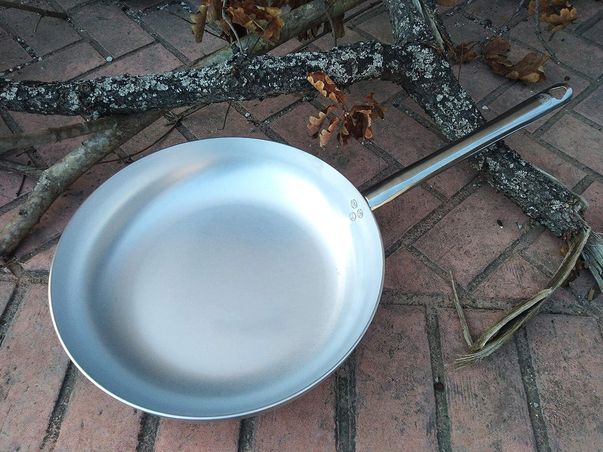 Pentole Agnelli ALMA111B34 High Pan for Jumping, Tubular Handle, Professional Aluminum, 34 cm
