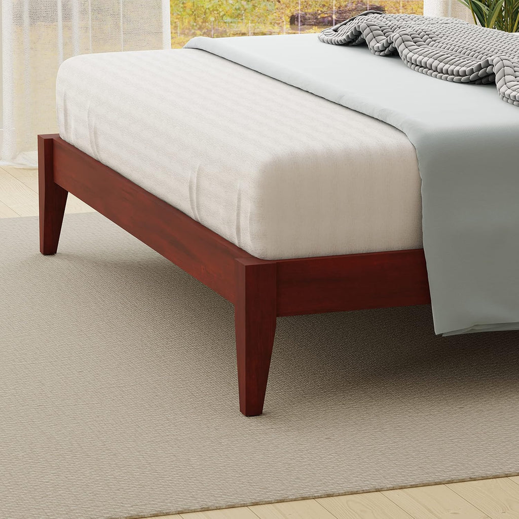 Glenwillow Home Cottage Style Solid Wood Platform Bed in King - Classic Cherry