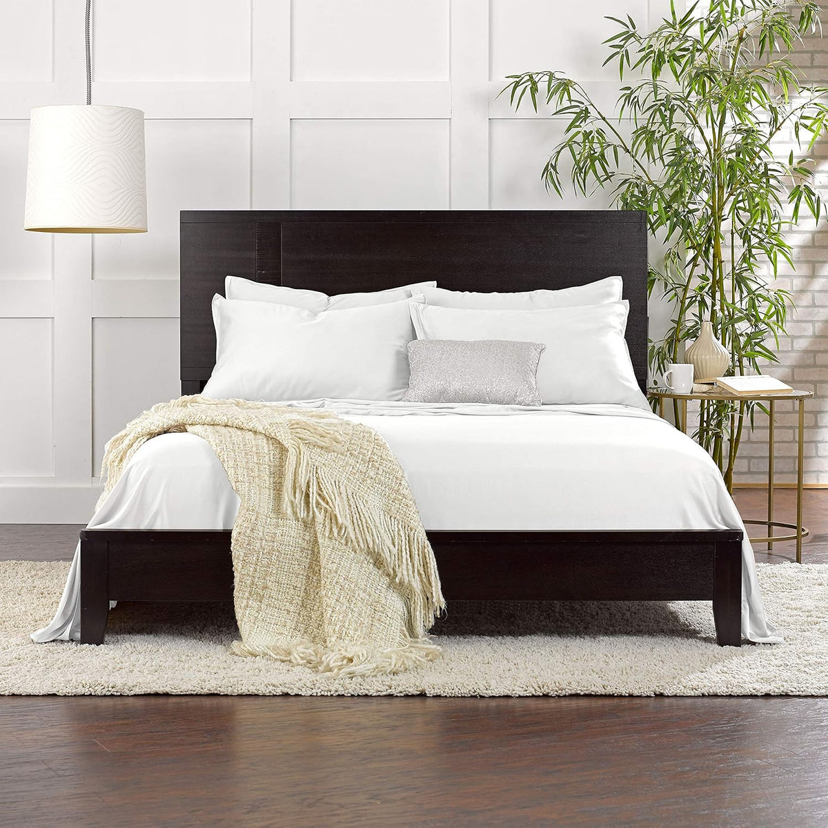 King Sheets by Pure Bamboo, Genuine 100% Organic Viscose Derived from Bamboo Bed Sheet Set, Soft & Cooling, Double Stitching, 2 Year Quality Promise (King, White)