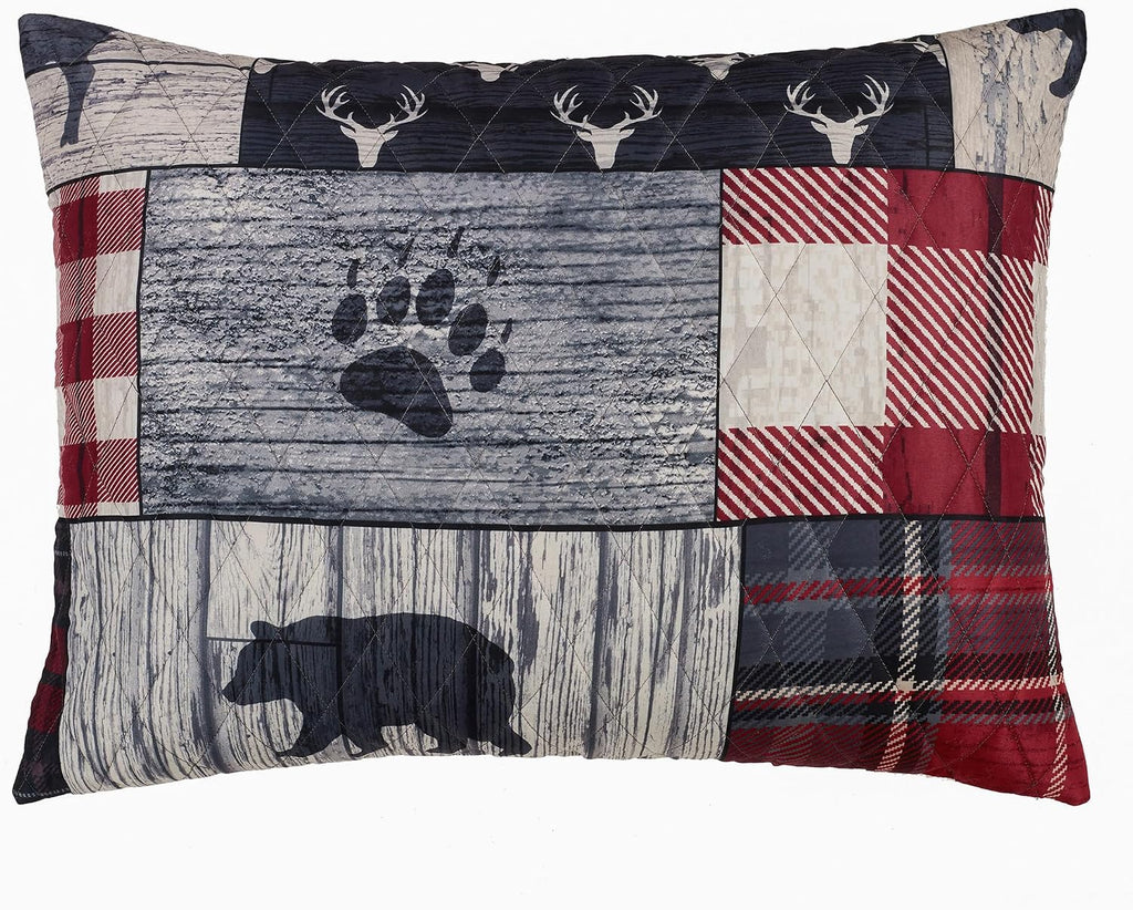 Donna Sharp Timber-King Quilt Set, Measures 104 x 96, Includes 1 Quilt and 2 King Shams, Machine Washable