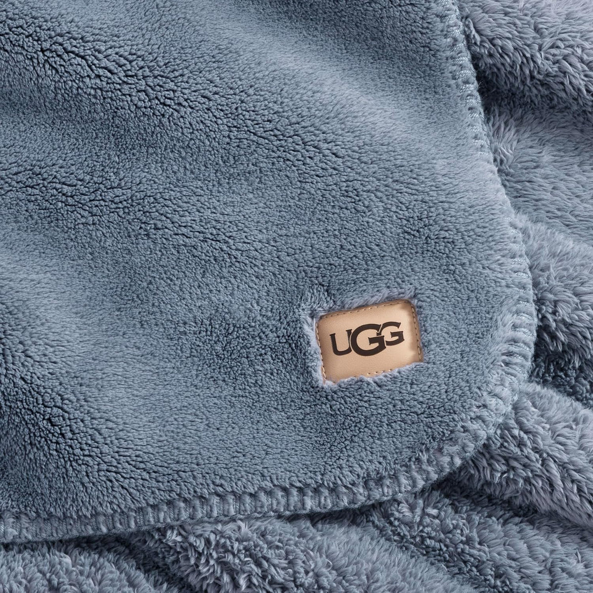 UGG Whitecap Fleece Throw Blanket, Plush Cozy Throw for Couch or Bed, Luxury Home Decor for Living Room, Ultra Soft Blankets, Machine Washable, 50-inch x 70-inch, Denim Blue