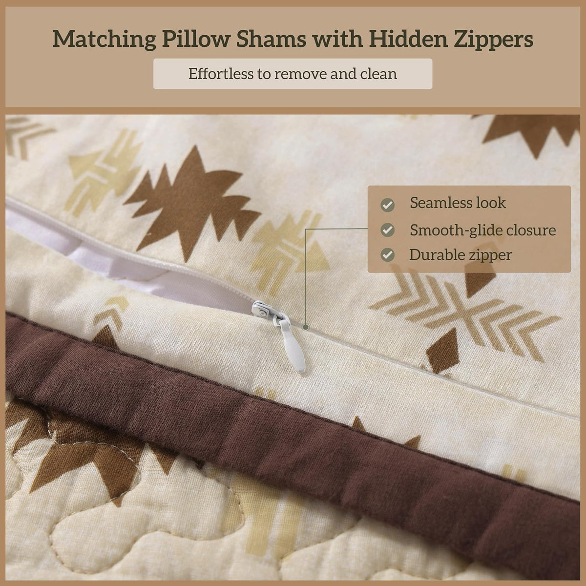 Paseo Road Dakota Queen Quilt Set, 3 Piece Rustic Western Bedding Set with Pillow Sham, Lightweight Reversible Cotton Quilt with Southwestern Aztec Pattern, Soft Breathable Cozy Boho Bedding