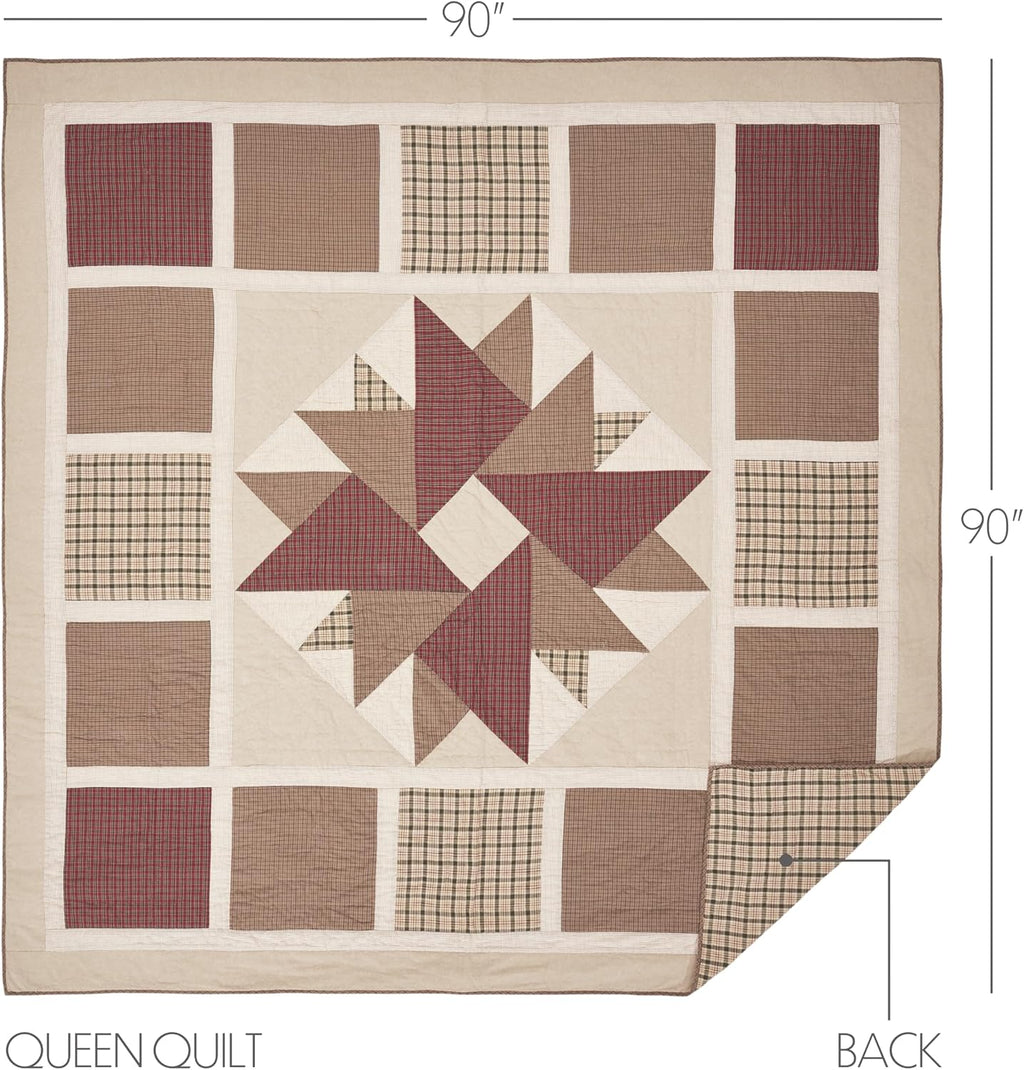 VHC Brands Cider Mill 3 Piece Quilt Set (1 Queen Quilt, 2 Standard Shams)