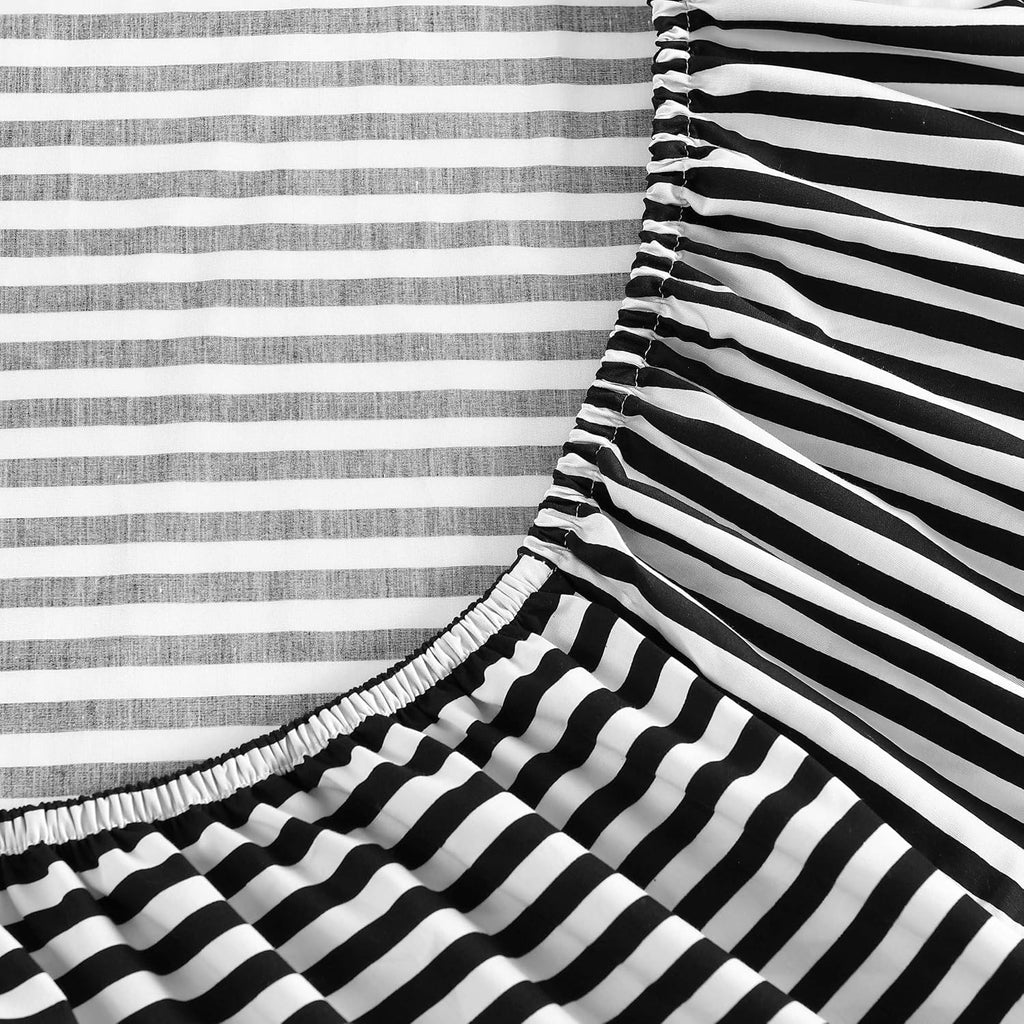 Marimekko - Full Sheet Set, Premium Cotton Percale Bedding Set with Matching Shams, Lightweight & Breathable Bed Essentials (AJO Black, Full)
