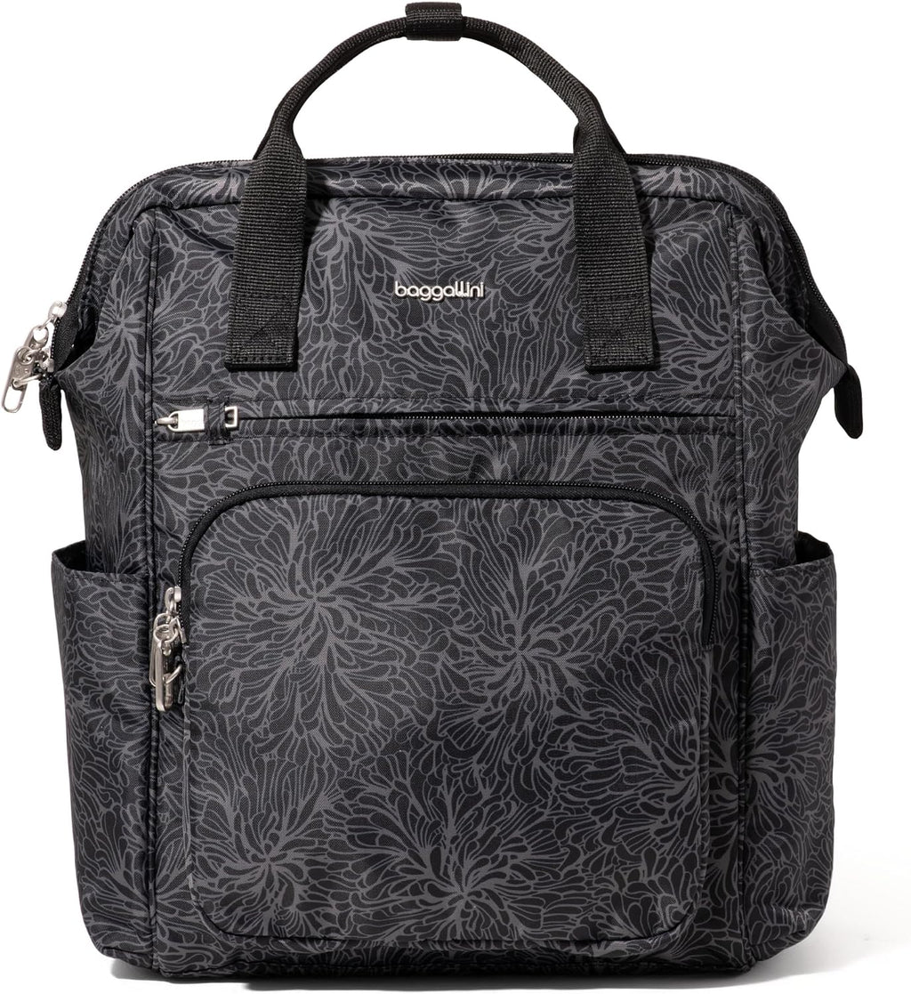 Baggallini Securtex Anti-Theft Windsor Backpack for Travel, Work & College, RFID & Locking Zipper, Up to 16' Laptop