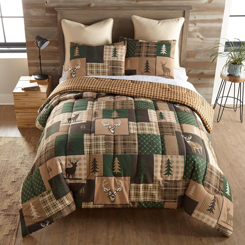 Donna Sharp Green Forest-King Comforter Set, Measures 104 x 96, Includes 1 Comforter and 2 Standard Shams, Machine Washable