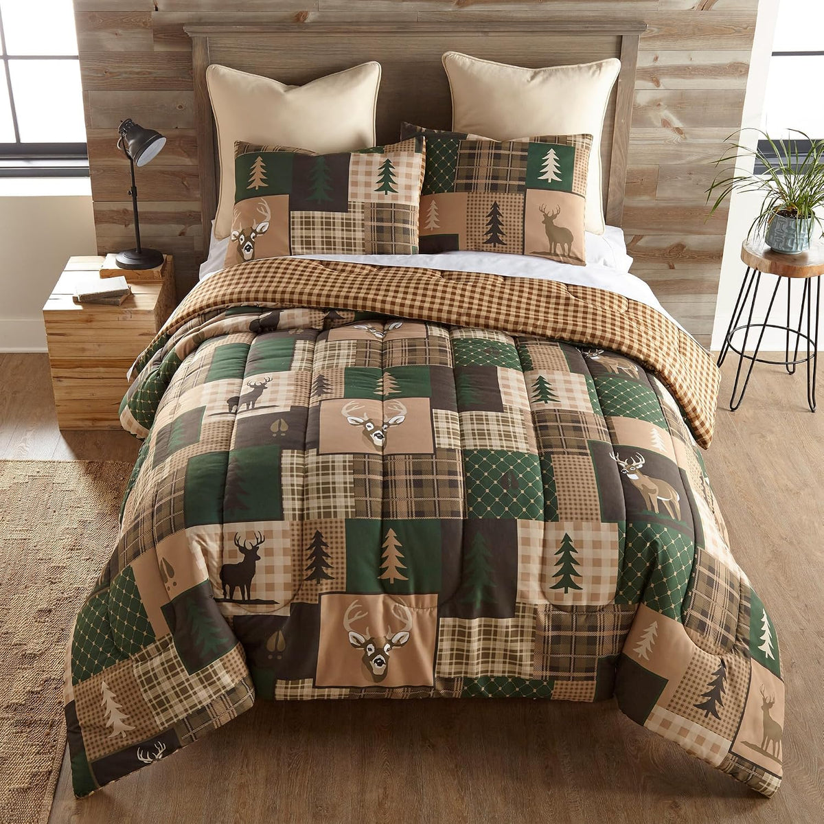 Donna Sharp Green Forest-King Comforter Set, Measures 104 x 96, Includes 1 Comforter and 2 Standard Shams, Machine Washable