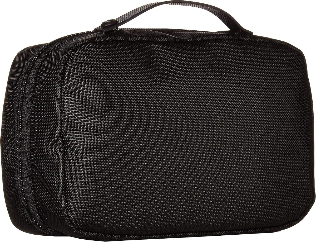 TUMI Alpha Split Travel Kit - Compact Toiletry Bag for Men & Women - Features Removable Leather Handle & 3 Zip Pockets - Black