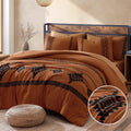MaiRêve Embroidery Oversized King Size Comforter Set Burnt Orange, Boho Farmhouse Western Bedding Set 7 Pieces, All Season Bed in A Bag Comforter Set with Sheets, Pillowcases & Shams