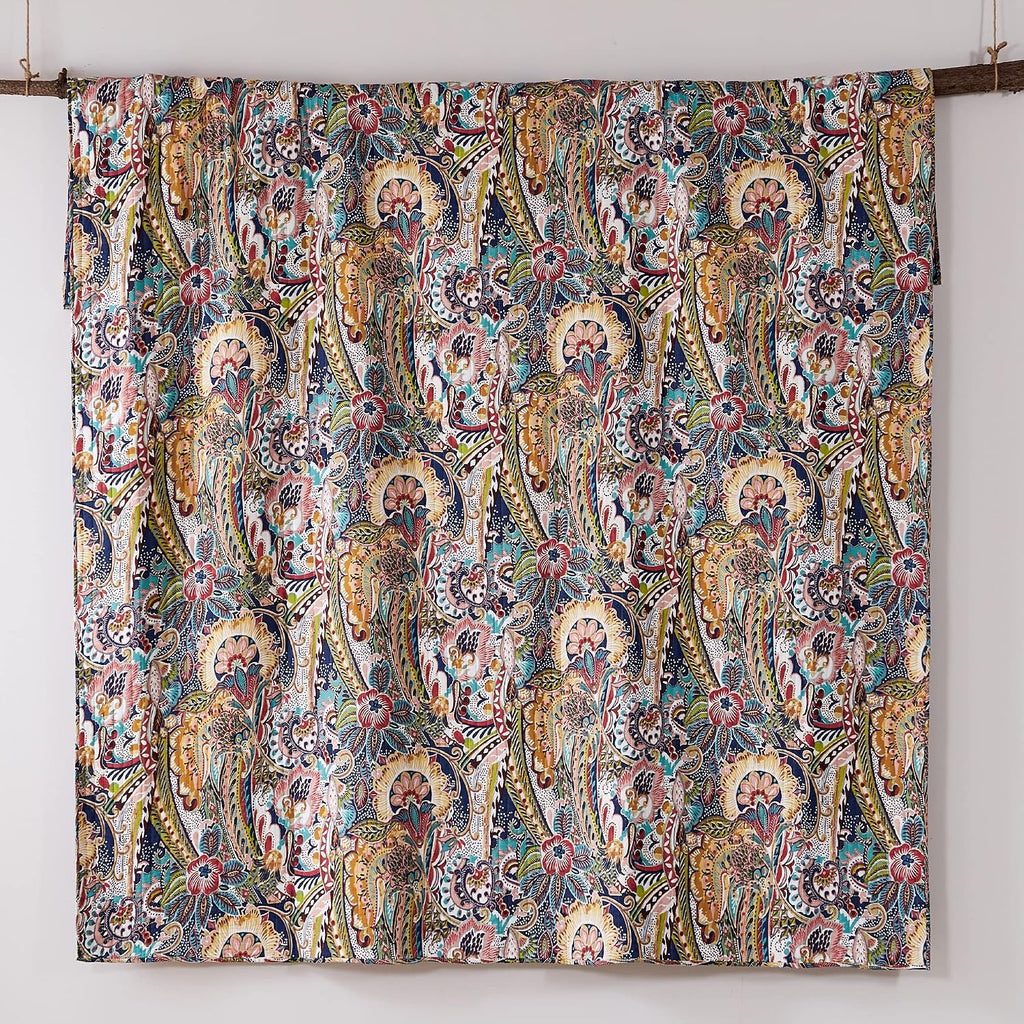 Levtex Home - Nanette Quilt Set - King Quilt (106x92in.) + Two King Pillow Shams (36x20in.) - Bohemian Paisley - Navy, Teal, Green, Red, Gold, Pink - Reversible - Cotton Fabric