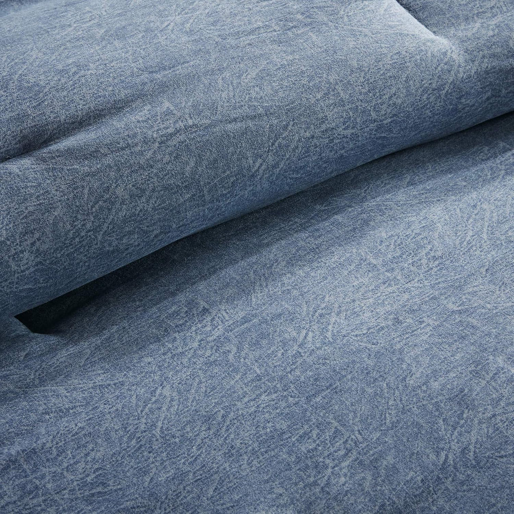 Madison Park Boone Cozy Comforter Set, Faux Suede, Deluxe Hotel Styling All Season Down Alternative Bedding Matching Shams, Decorative Pillow, King (104 in x 92 in), Rustic Dark Navy 7 Piece